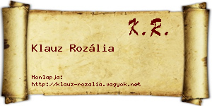 Klauz Rozália névjegykártya